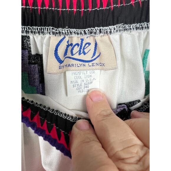 Vintage 80s Western Circle T Marilyn Lenox Boho White Blouse and Skirt Set Med - Picture 7 of 9